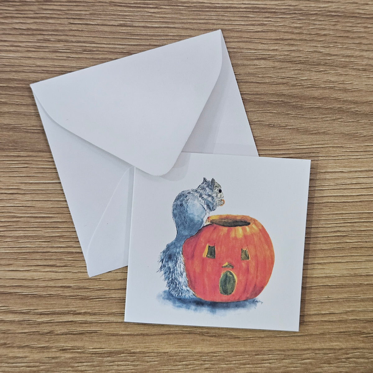 Squirrel and Pumpkin Mini Enclosure Card