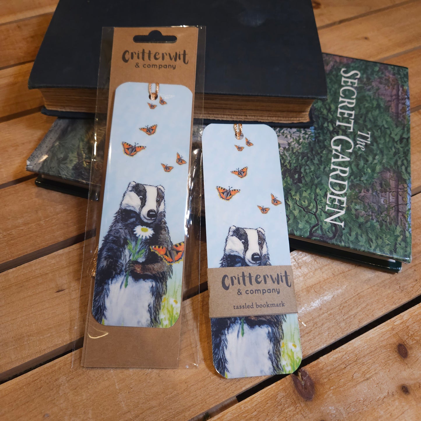 Badger and Butterflies Bookmark