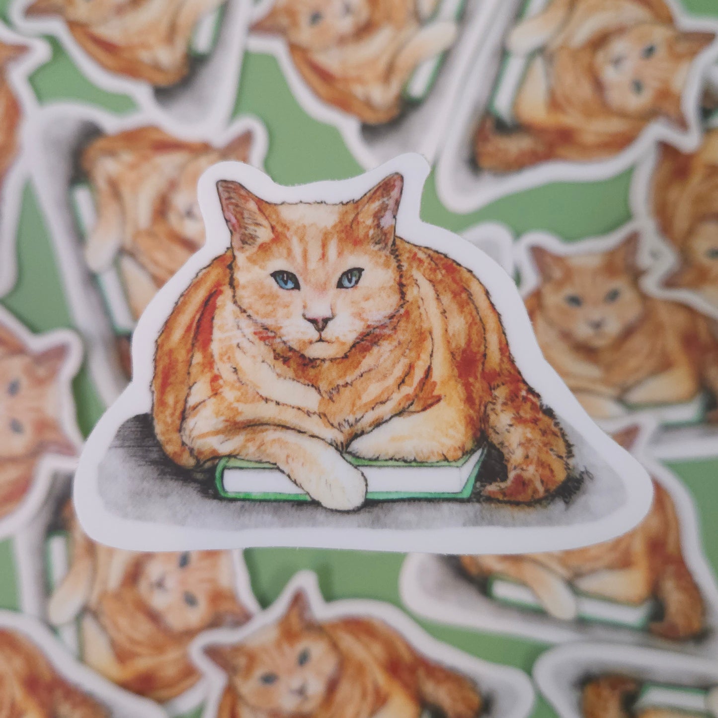 My Book Cat sticker - 3x3” waterproof vinyl decal