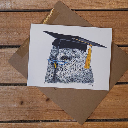 Graduate Owl Greeting Card - Whimsical Woodland