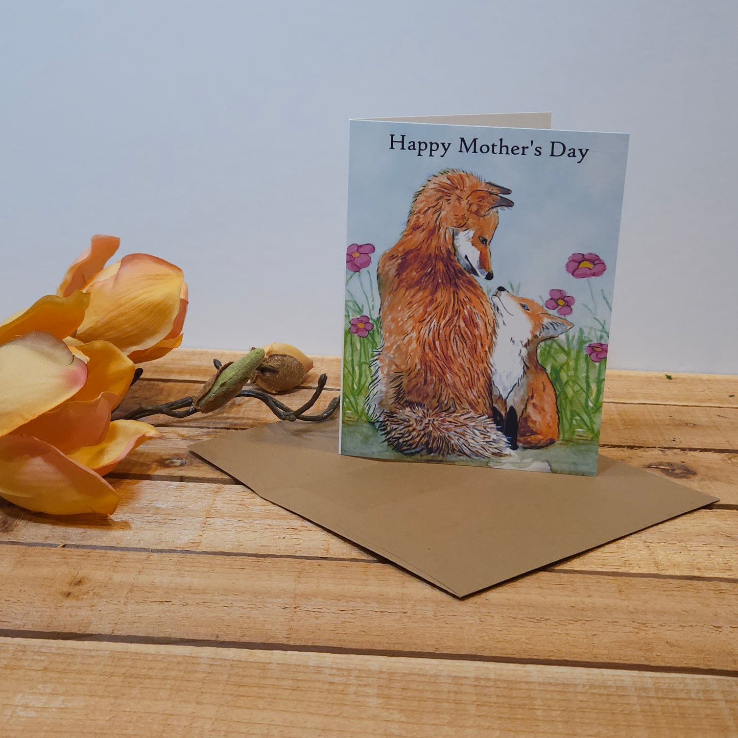 [Mom and Baby Fox Mothers Day] – Woodland Greeting Card