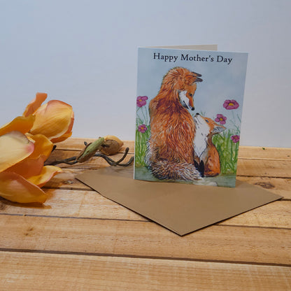 [Mom and Baby Fox Mothers Day] – Woodland Greeting Card