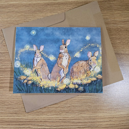 Fairy Ring Rabbits Greeting Card