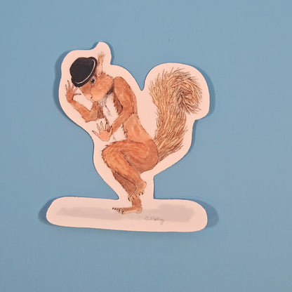 Jazz Hands Squirrel Sticker  – 3x3 Inch Waterproof Vinyl Decal