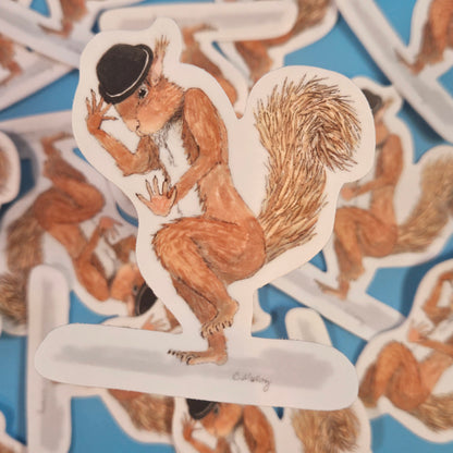 Jazz Hands Squirrel Sticker  – 3x3 Inch Waterproof Vinyl Decal
