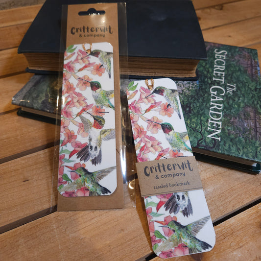 Hummingbird Bookmark - Whimsical Botanical Reading Companion