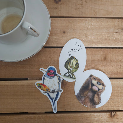 Happy Otter Sticker | Woodland Animal Vinyl Sticker