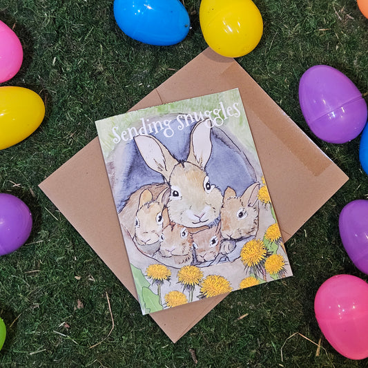 [Sending Snuggles Rabbit Family Spring Easter] – Woodland Greeting Card
