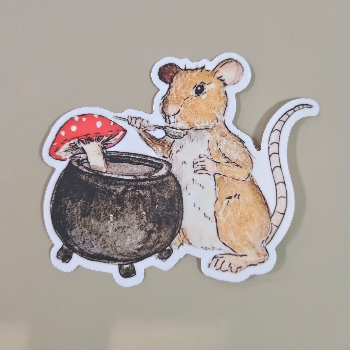 Mouse Mushroom Soup Sticker – 3x3” Waterproof Vinyl Decal