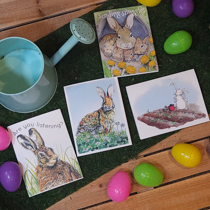 [Sending Snuggles Rabbit Family Spring Easter] – Woodland Greeting Card