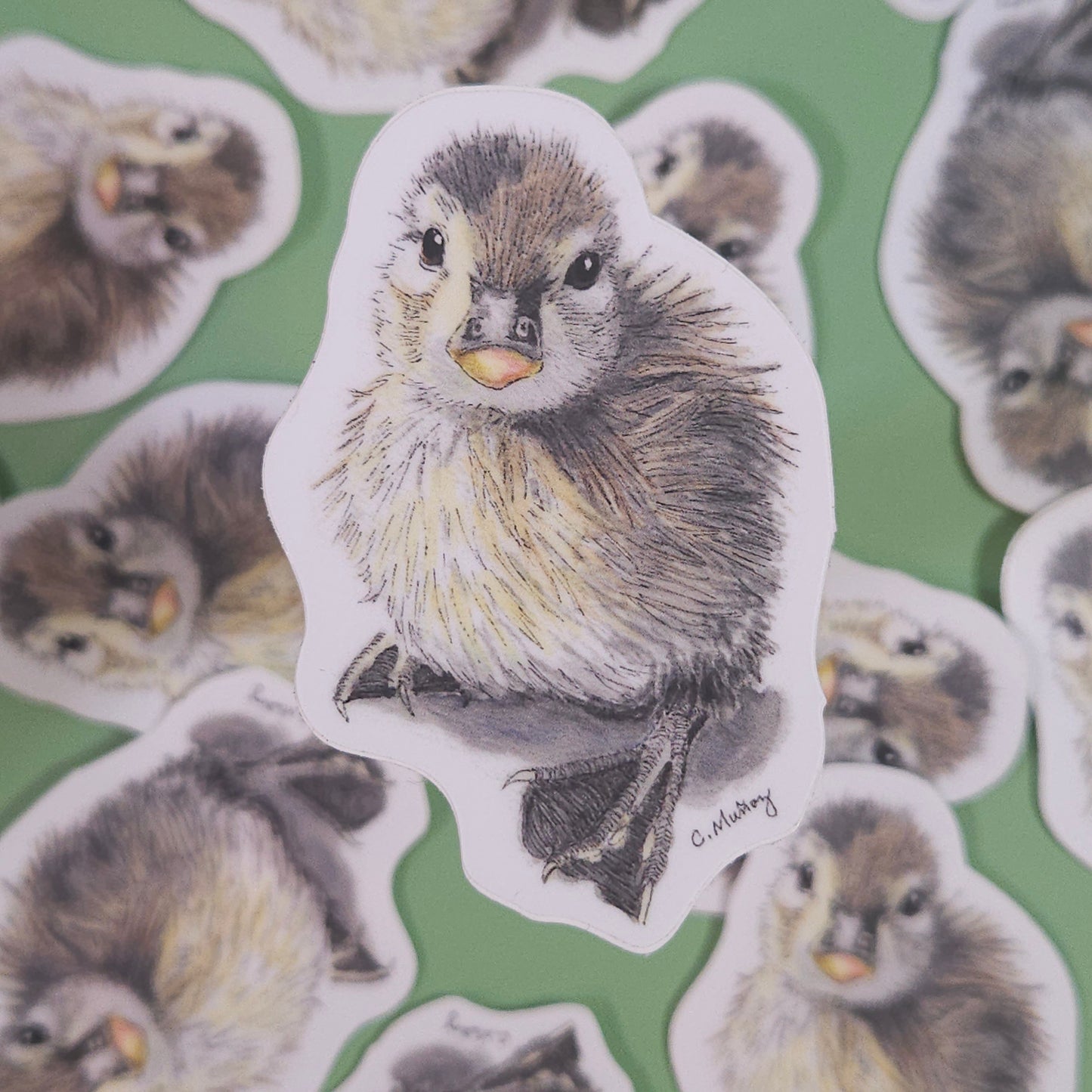 Fluffy Duckling Sticker – 3x3 Inch Waterproof Vinyl Decal