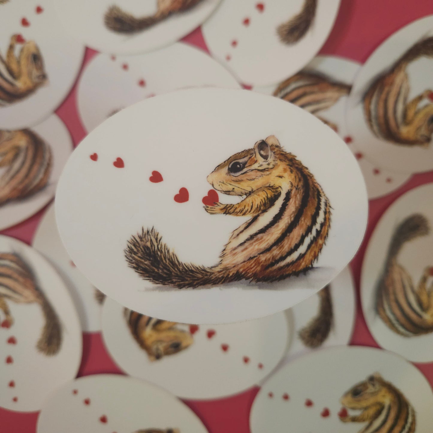 Chipmunk Kisses sticker - 3x3” waterproof vinyl decal