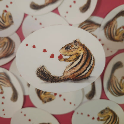 Chipmunk Kisses sticker - 3x3” waterproof vinyl decal