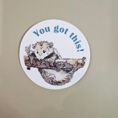 You Got This Possum Sticker – 3x3 Inch Waterproof Vinyl Decal