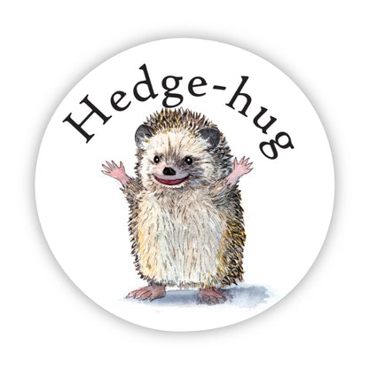 Hedge-hug Sticker – whimsical woodland animal gift, perfect for holidays and everyday use.