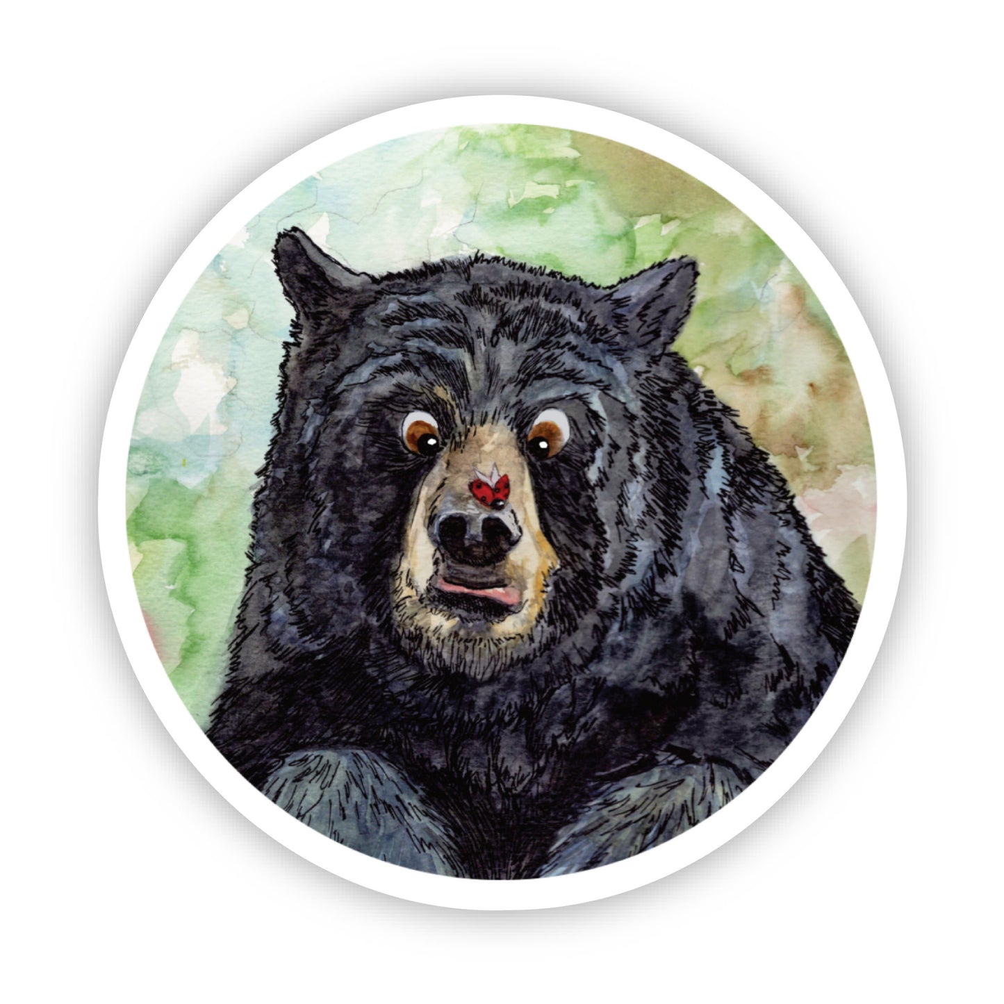 Bugging You Bear and Ladybug 3x3 Vinyl Sticker